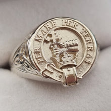 Load image into Gallery viewer, MacDonald Clan Crest Signet Ring - celtic sides