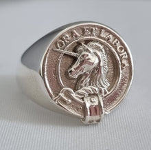 Load image into Gallery viewer, Ramsay Clan Crest Signet Ring Scot Jewelry Unicorn