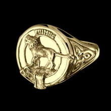 Load image into Gallery viewer, Bruce Clan Crest Signet Ring - celtic sides Scot Jewelry Rings
