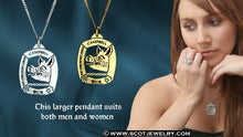 Load image into Gallery viewer, Campbell Clan Crest Pendant - large Scot Jewelry Charms &amp; Pendants
