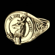 Load image into Gallery viewer, Fraser Clan Crest Signet Ring - celtic sides Scot Jewelry Rings
