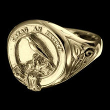 Load image into Gallery viewer, MacDonnell Clan Crest Signet Ring - celtic sides Scot Jewelry Rings
