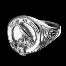 Load image into Gallery viewer, MacDonnell Clan Crest Signet Ring - celtic sides Scot Jewelry Rings
