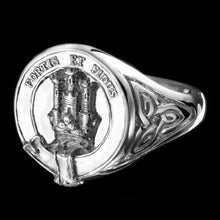 Load image into Gallery viewer, MacLachlan Clan Crest Signet Ring - celtic sides Scot Jewelry Rings
