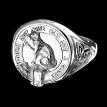 Load image into Gallery viewer, MacPherson Clan Crest Signet Ring - celtic sides Scot Jewelry Rings