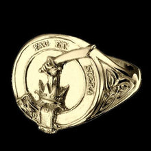 Load image into Gallery viewer, Matheson Clan Crest Signet Ring - celtic sides Scot Jewelry Rings
