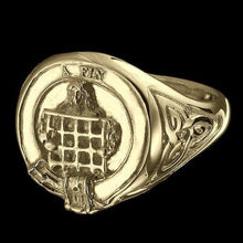 Load image into Gallery viewer, Ogilvy Clan Crest Signet Ring - celtic sides Scot Jewelry Rings
