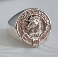 Load image into Gallery viewer, Ramsay Clan Crest Signet Ring Scot Jewelry Unicorn
