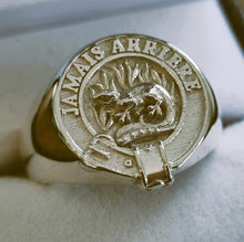 Load image into Gallery viewer, Douglas Clan Crest Signet Ring Scot Jewelry Rings
