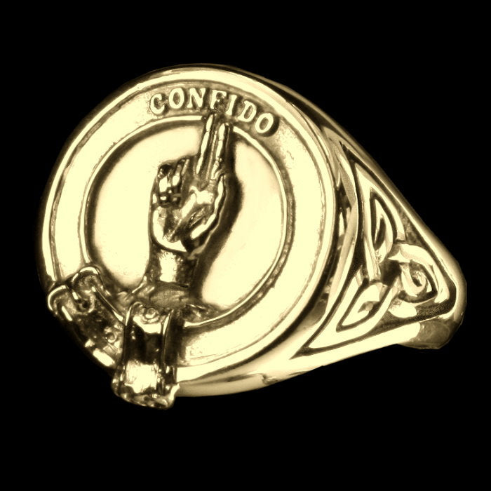 Boyd Clan Crest Signet Ring - celtic sides Scot Jewelry Rings