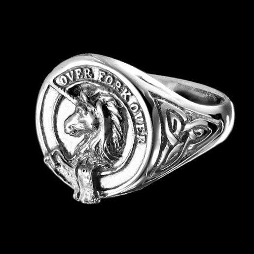 Cunningham Clan Crest Signet Ring - celtic sides Scot Jewelry Rings