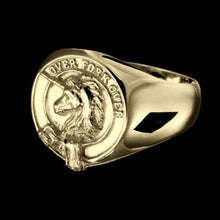 Load image into Gallery viewer, Cunningham Clan Crest Signet Ring - wide band Scot Jewelry Rings
