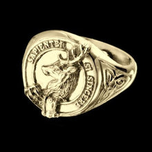 Load image into Gallery viewer, Davidson Clan Crest Signet Ring - celtic sides Scot Jewelry Rings
