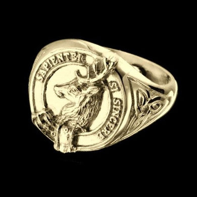 Davidson Clan Crest Signet Ring - celtic sides Scot Jewelry Rings