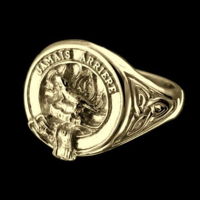 Douglas Clan Crest Signet Ring - celtic sides Scot Jewelry Rings