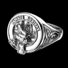 Load image into Gallery viewer, Douglas Clan Crest Signet Ring - celtic sides Scot Jewelry Rings
