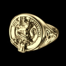 Load image into Gallery viewer, Farquharson Clan Crest Signet Ring - celtic sides Scot Jewelry Rings
