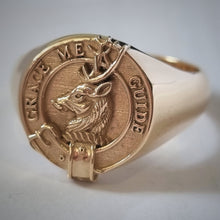 Load image into Gallery viewer, Forbes Clan Crest Signet Ring Scot Jewelry Rings
