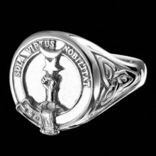 Load image into Gallery viewer, Henderson Clan Crest Signet Ring - celtic sides Scot Jewelry Rings
