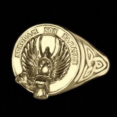 Johnstone Clan Crest Signet Ring - celtic sides Scot Jewelry Rings