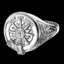 Load image into Gallery viewer, Kerr Clan Crest Signet Ring - celtic sides Scot Jewelry Rings
