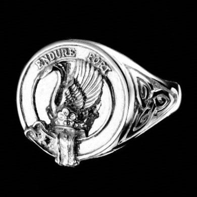 Lindsay Clan Crest Signet Ring - celtic sides Scot Jewelry Rings
