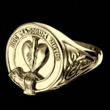 Load image into Gallery viewer, Logan Clan Crest Signet Ring - celtic sides Scot Jewelry Rings
