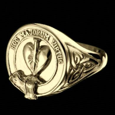 Logan Clan Crest Signet Ring - celtic sides Scot Jewelry Rings