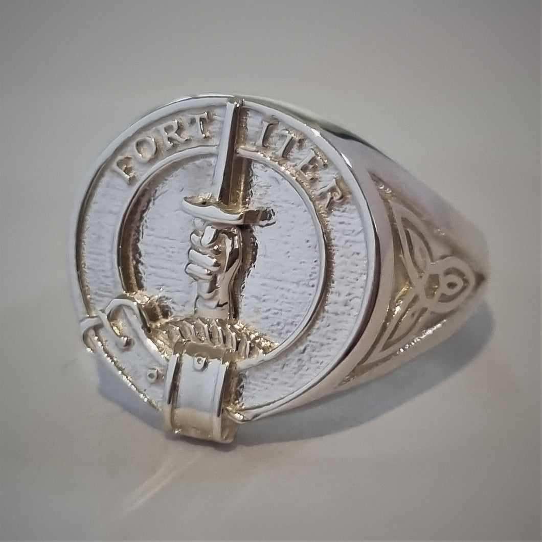 MacAlister Clan Crest Signet Ring - celtic Scot Jewelry Rings
