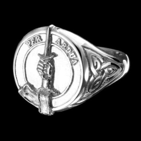 MacIntyre Clan Crest Signet Ring - celtic sides Scot Jewelry Rings
