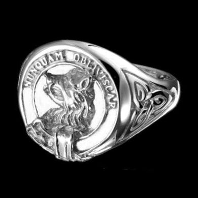 MacIver Clan Crest Signet Ring - celtic sides Scot Jewelry Rings