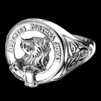 MacKinnon Clan Crest Signet Ring - celtic sides Scot Jewelry Rings