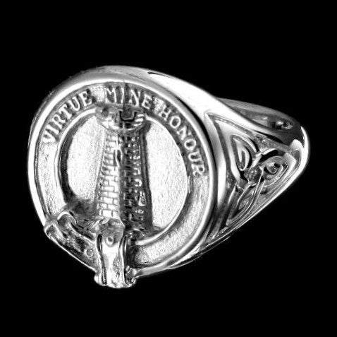 MacLean Clan Crest Signet Ring - celtic sides Scot Jewelry Rings