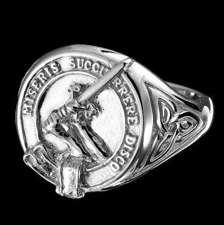 MacMillan Clan Crest Signet Ring - celtic sides Scot Jewelry Rings