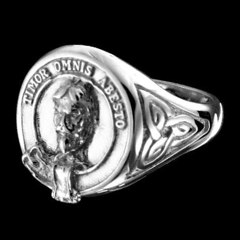 MacNab Clan Crest Signet Ring - celtic sides Scot Jewelry Rings