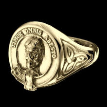 Load image into Gallery viewer, MacNab Clan Crest Signet Ring - celtic sides Scot Jewelry Rings
