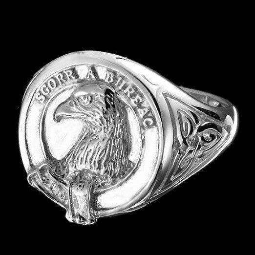 MacNicol Clan Crest Signet Ring - celtic sides Scot Jewelry Rings