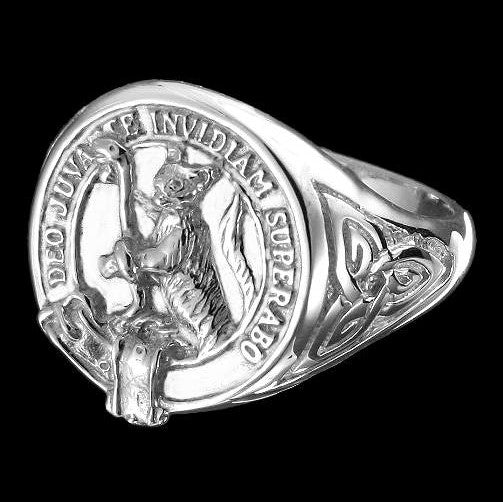 MacThomas Clan Crest Signet Ring - celtic sides Scot Jewelry Rings