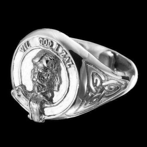 Menzies Clan Crest Signet Ring - celtic sides Scot Jewelry Rings