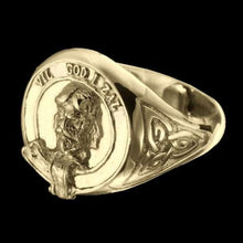 Load image into Gallery viewer, Menzies Clan Crest Signet Ring - celtic sides Scot Jewelry Rings
