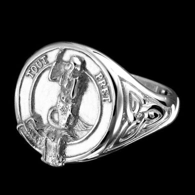 Murray Clan Crest Signet Ring - celtic sides Scot Jewelry Rings