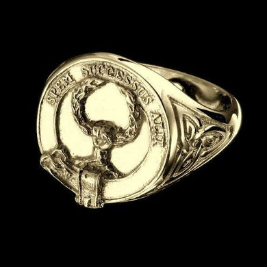 Ross Clan Crest Signet Ring - celtic sides Scot Jewelry Rings
