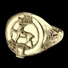 Load image into Gallery viewer, Scott Clan Crest Signet Ring - celtic sides Scot Jewelry Rings
