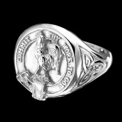 Sinclair Clan Crest Signet Ring - celtic sides Scot Jewelry Rings