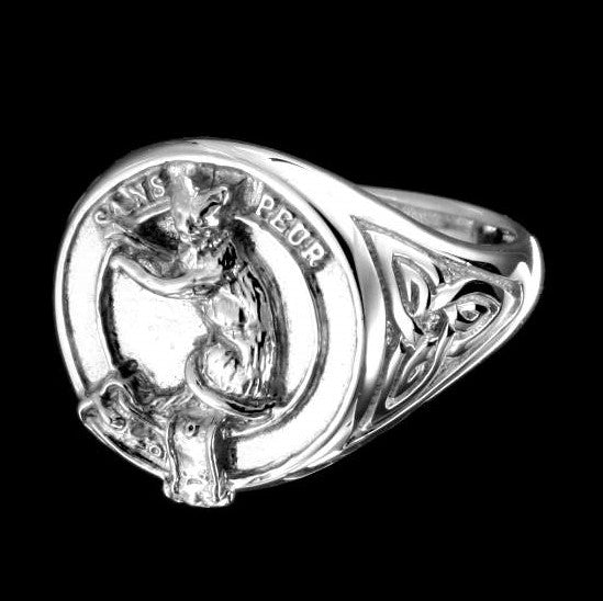 Sutherland Clan Crest Signet Ring - celtic sides Scot Jewelry Rings