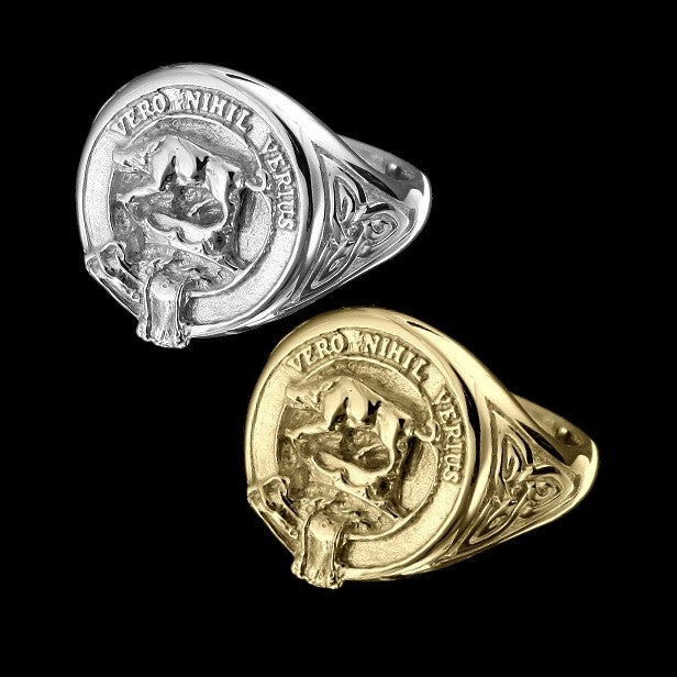 Weir Clan Crest Signet Ring - celtic sides Scot Jewelry Rings